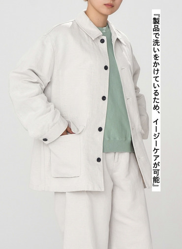COTTON LINEN KATSURAGI WORK JACKET 詳細画像 Ivory 6