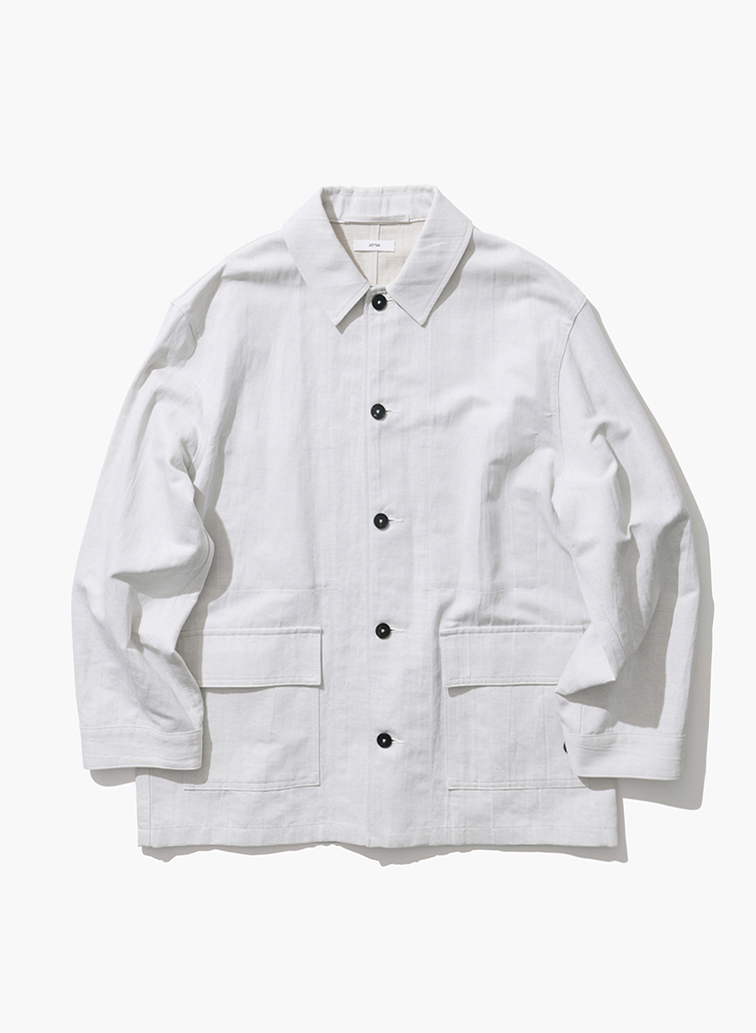 COTTON LINEN KATSURAGI WORK JACKET 詳細画像 Ivory 1