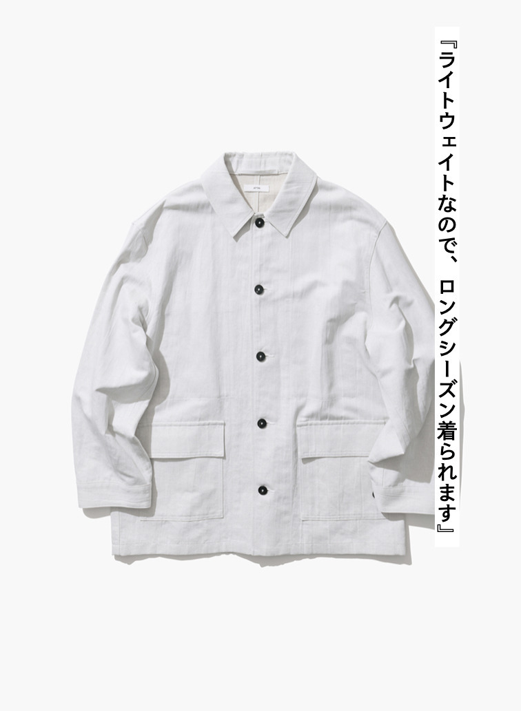 COTTON LINEN KATSURAGI WORK JACKET 詳細画像 Ivory 4