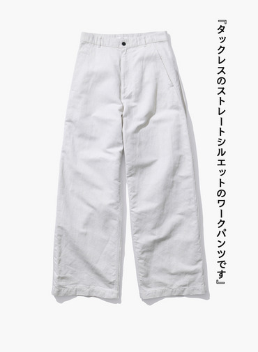 COTTON LINEN KATSURAGI WORK PANTS 詳細画像 Ivory 4