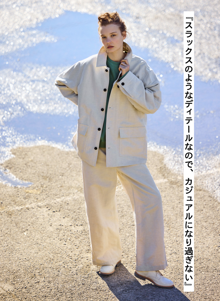 COTTON LINEN KATSURAGI WORK PANTS 詳細画像 Ivory 2