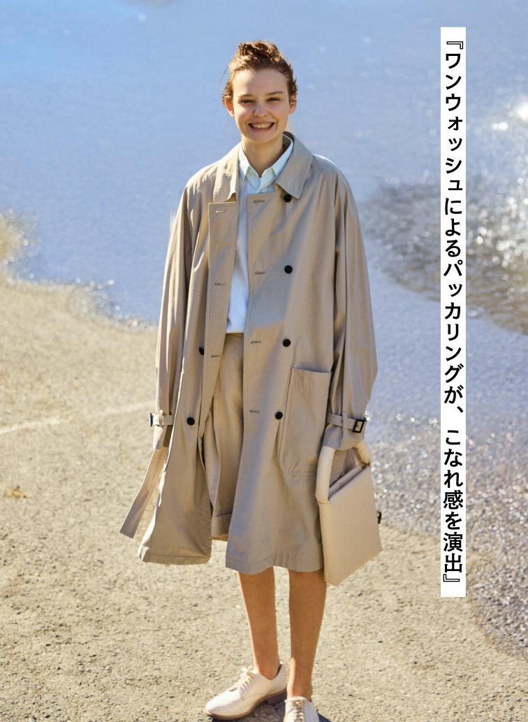 LIGHT TC GABARDINE WASHED TRENCH COAT 詳細画像 Beige 2