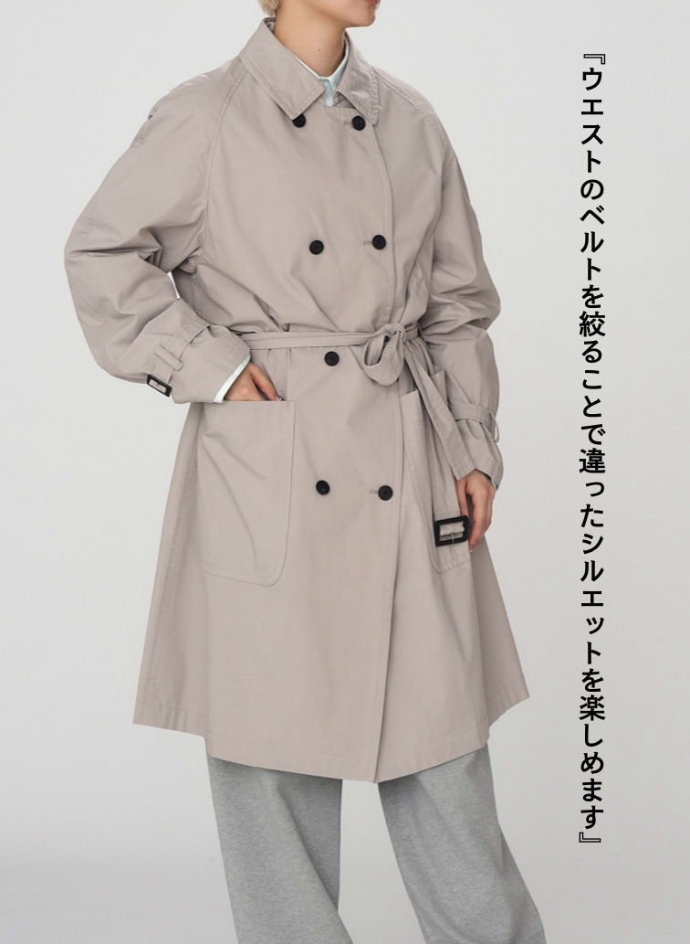 LIGHT TC GABARDINE WASHED TRENCH COAT 詳細画像 Beige 7