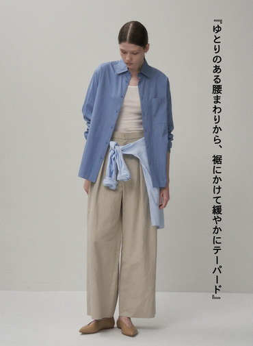 ATON ワイドイージーパンツ 詳細画像 Beige 2