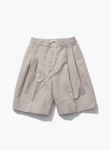 ROUND COTTON LINEN WIDE SHORTS 詳細画像 Beige 1