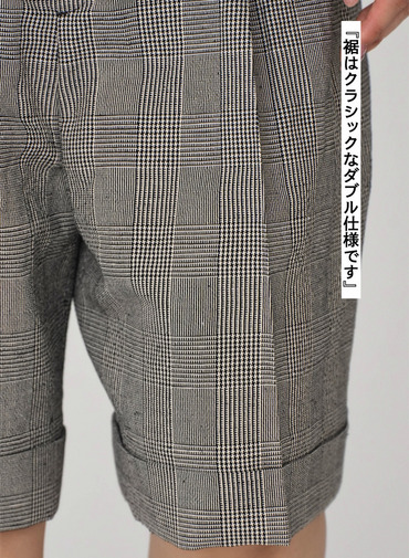 ROUND COTTON LINEN WIDE SHORTS 詳細画像 Check 3