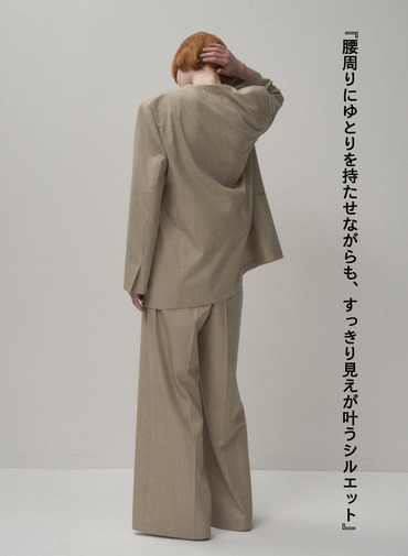 ATON ノータックワイドパンツ 詳細画像 Ecru 2