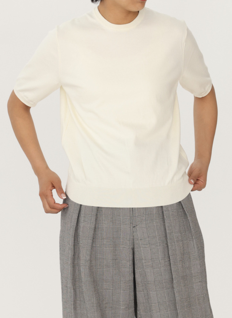 ATON クルーネックニット 詳細画像 Off White 9