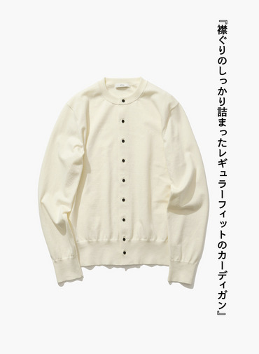 FINE COMPACT COTTON CREWNECK CARDIGAN 詳細画像 Off White 4