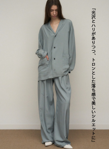 ATON シルクスウェードシャツジャケット 詳細画像 Saxe Blue 4