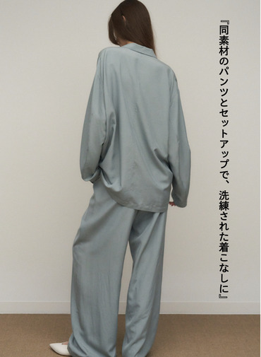 ATON シルクスウェードシャツジャケット 詳細画像 Saxe Blue 6