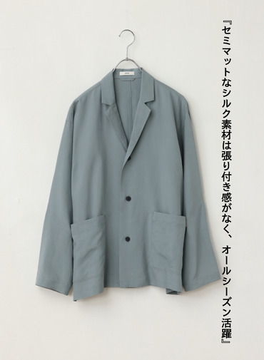 ATON シルクスウェードシャツジャケット 詳細画像 Saxe Blue 7