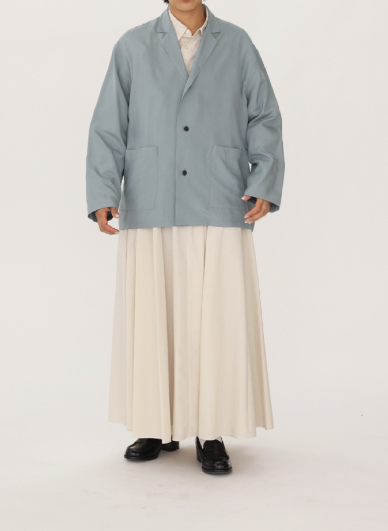 ATON シルクスウェードシャツジャケット 詳細画像 Saxe Blue 12