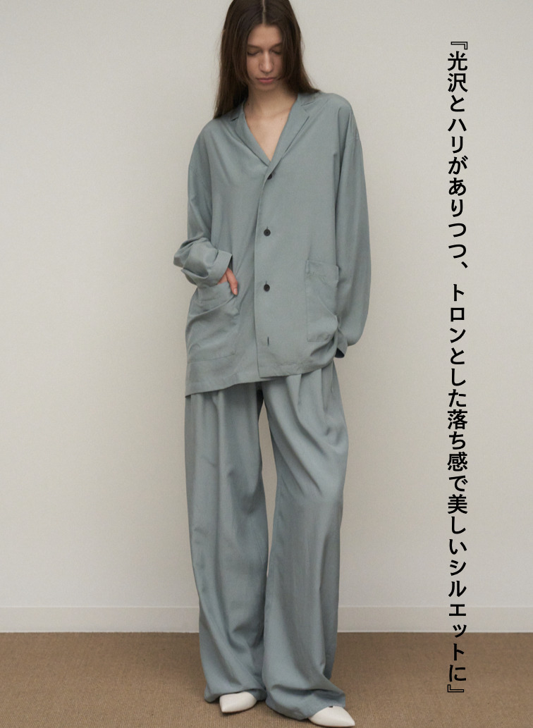 ATON シルクスウェードシャツジャケット 詳細画像 Saxe Blue 4