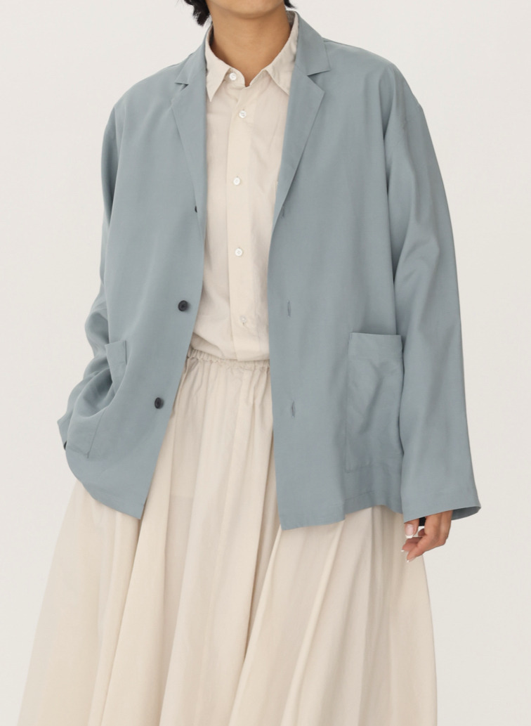 ATON シルクスウェードシャツジャケット 詳細画像 Saxe Blue 9