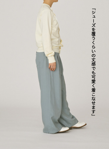 SILK SUEDE WIDE EASY PANTS 詳細画像 Saxe Blue 6