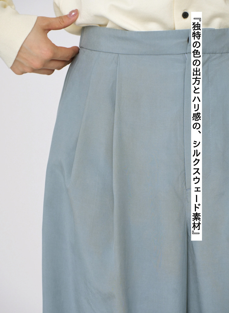 SILK SUEDE WIDE EASY PANTS 詳細画像 Saxe Blue 8