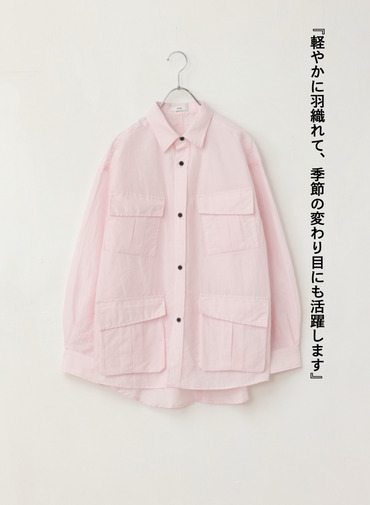 ATON シルクリネンシャツジャケット 詳細画像 Pink 9