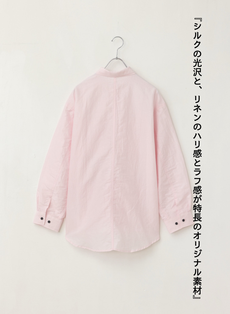 ATON シルクリネンシャツジャケット 詳細画像 Pink 10