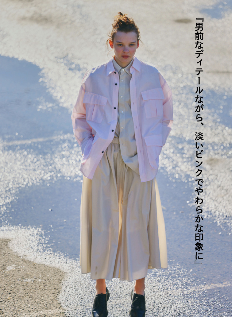 ATON シルクリネンシャツジャケット 詳細画像 Pink 5