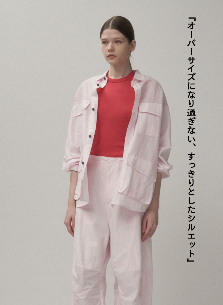 ATON シルクリネンシャツジャケット 詳細画像 Pink 6