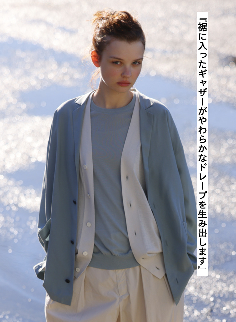 ATON 半袖クルーネックニット 詳細画像 Blue Gray 2