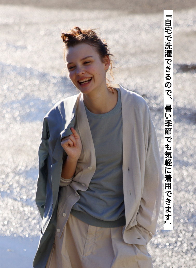 ATON 半袖クルーネックニット 詳細画像 Blue Gray 3