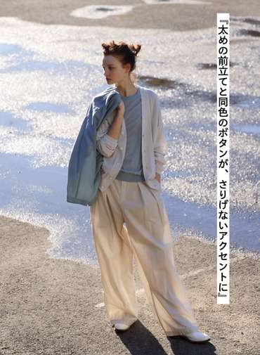 ATON Vネックカーディガン 詳細画像 Light Gray 2