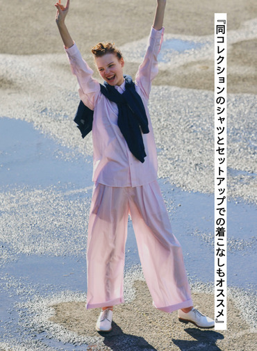 ATON タックワイドパンツ 詳細画像 Pink 2