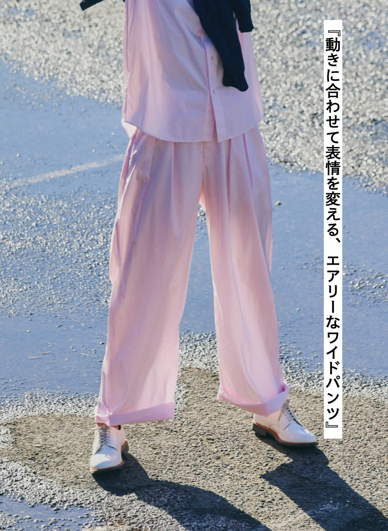 ATON タックワイドパンツ 詳細画像 Pink 1