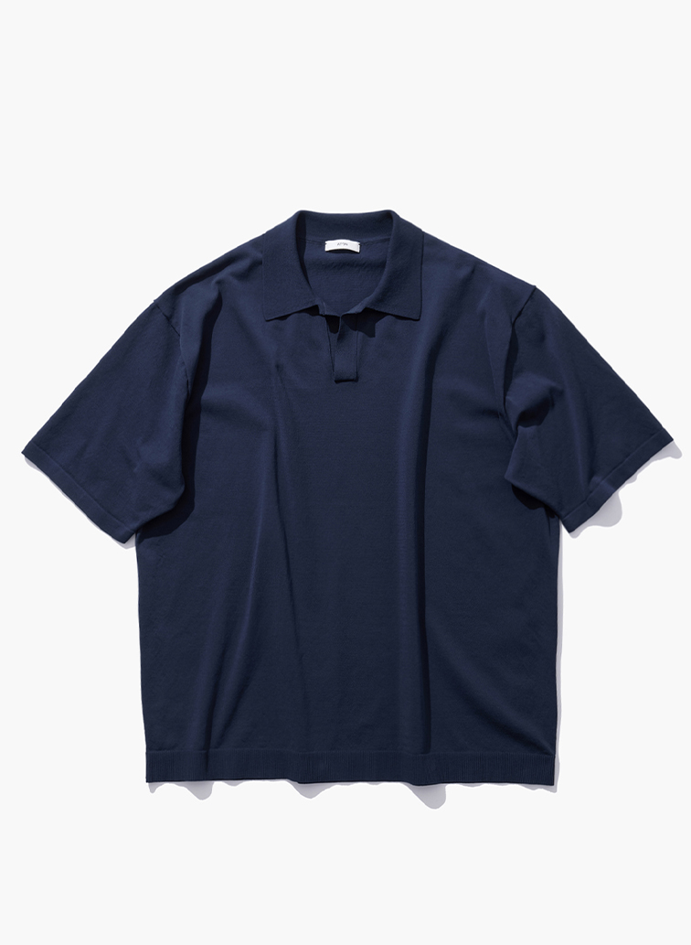 【3月入荷】FINE ICE COTTON SKIPPER POLO SWEATER 詳細画像 Navy 1
