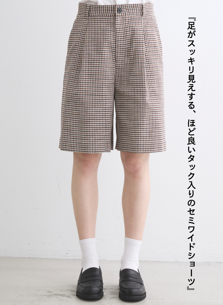 Traditional Weatherwear ワイドショートチェックパンツ UNIONSLACKS 312 詳細画像 Gun Club Check 1