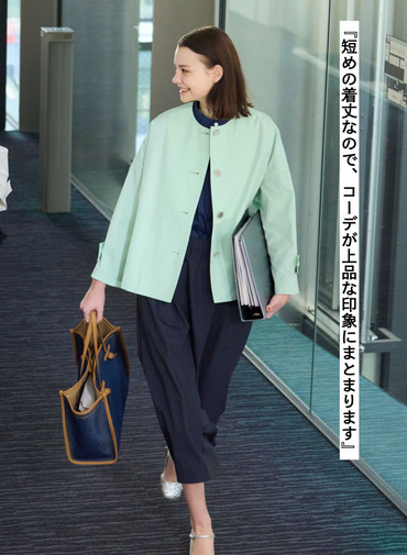 Traditional Weatherwear ノーカラーショートコート 詳細画像 Green 2