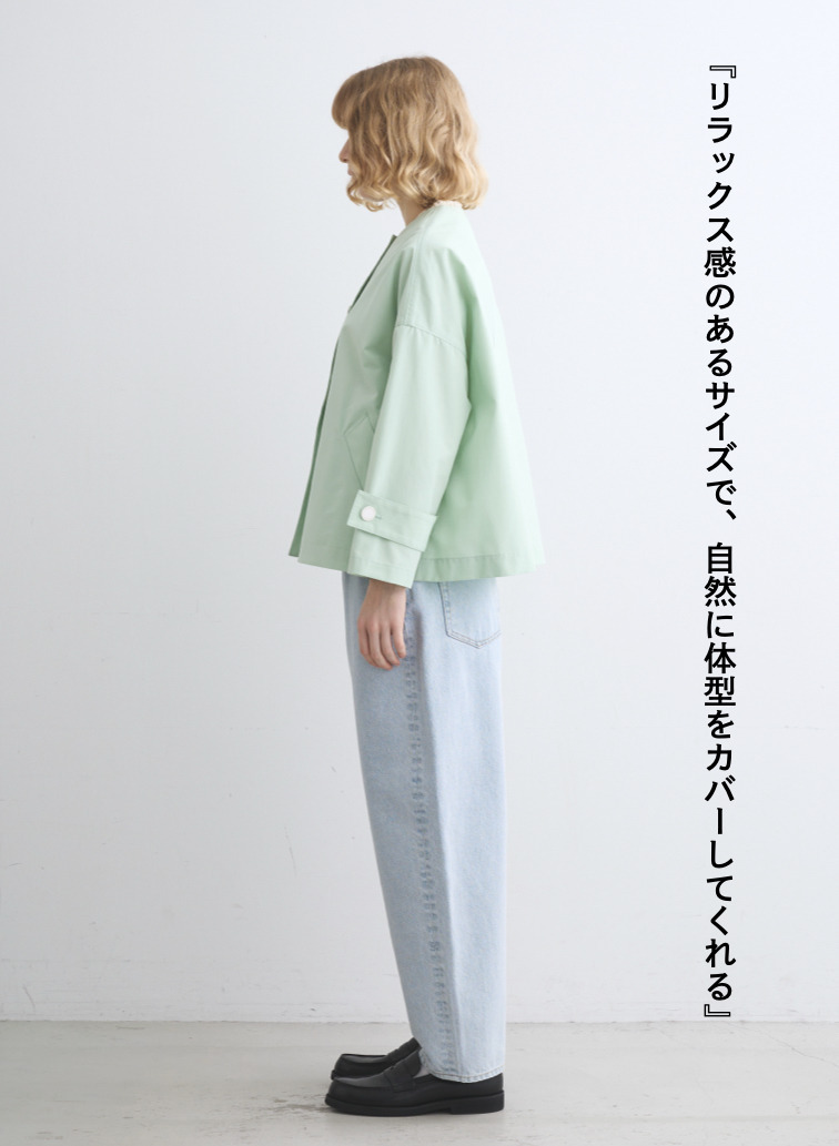 Traditional Weatherwear ノーカラーショートコート 詳細画像 Green 4