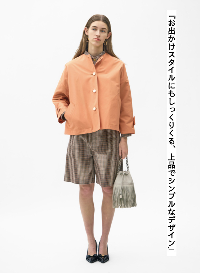 Traditional Weatherwear ノーカラーショートコート 詳細画像 Orange 2