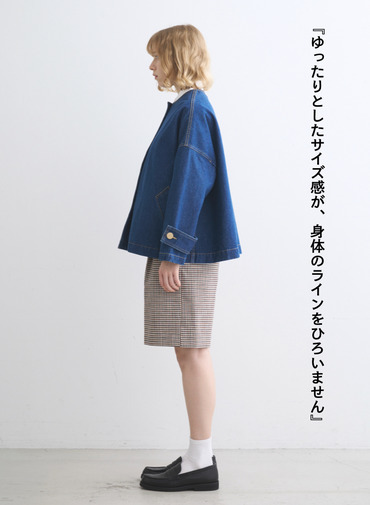 Traditional Weatherwear ノーカラーデニムジャケット 詳細画像 Blue 2