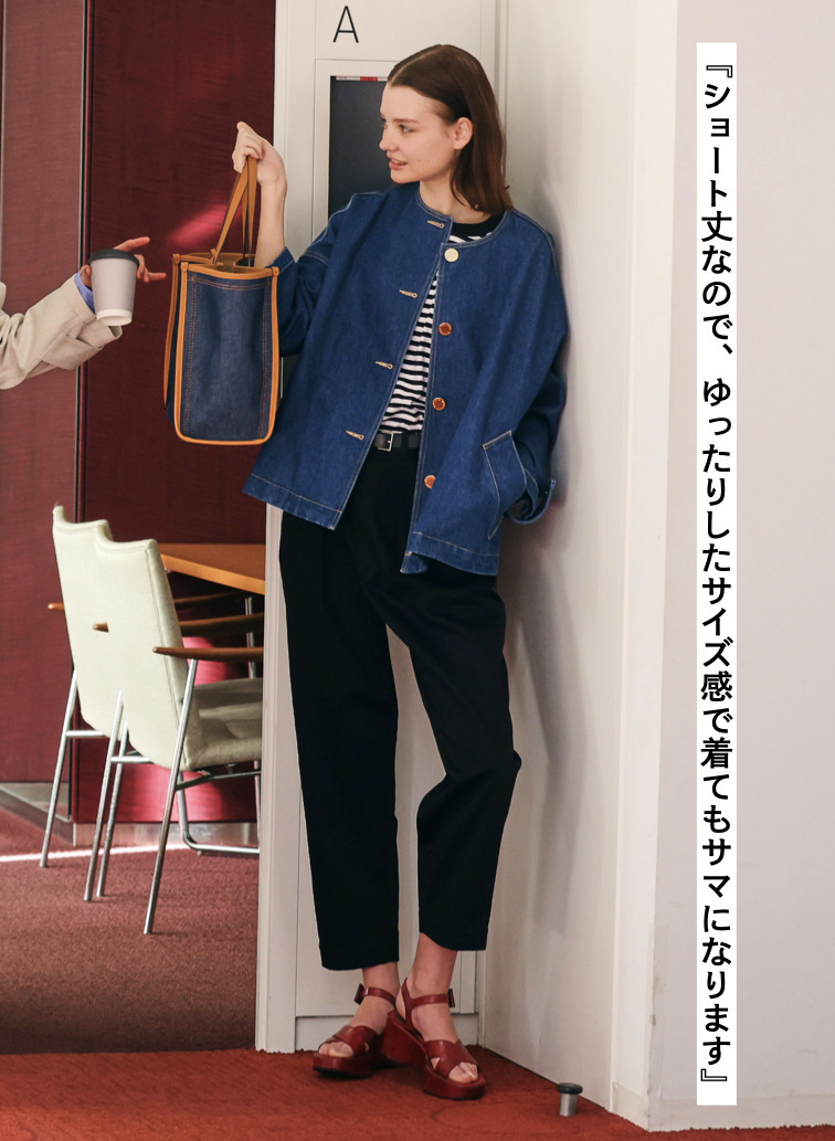 Traditional Weatherwear ノーカラーデニムジャケット 詳細画像 Blue 2