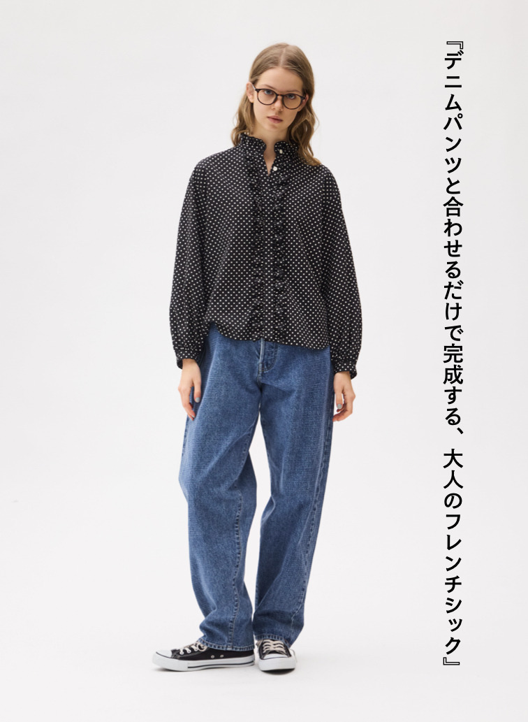 LENO ドットブラウス 詳細画像 Black 2