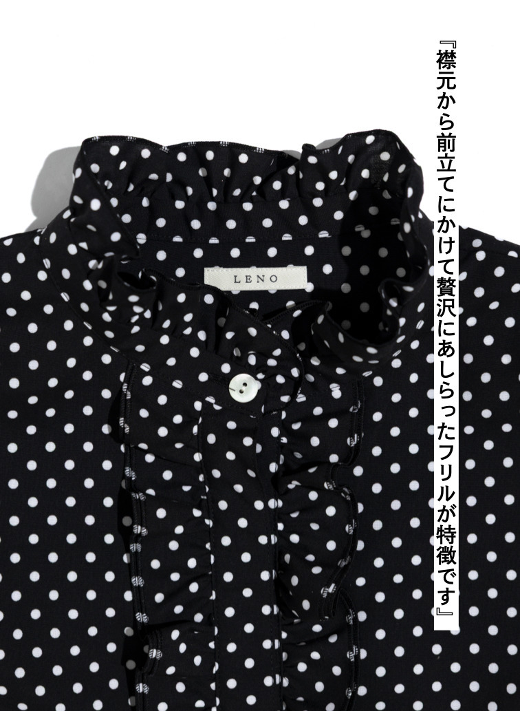 LENO ドットブラウス 詳細画像 Black 7