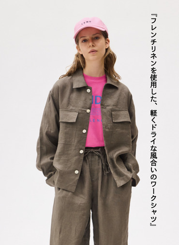 LENO リネンワークシャツ 詳細画像 Khaki 1