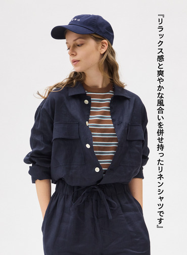 LENO リネンワークシャツ 詳細画像 Navy 1
