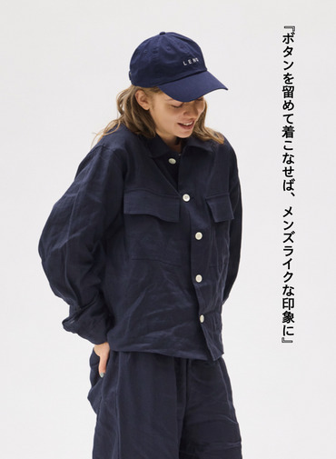 LENO リネンワークシャツ 詳細画像 Navy 3