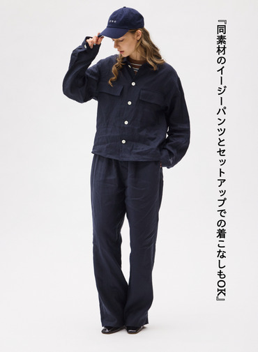 LENO リネンワークシャツ 詳細画像 Navy 4