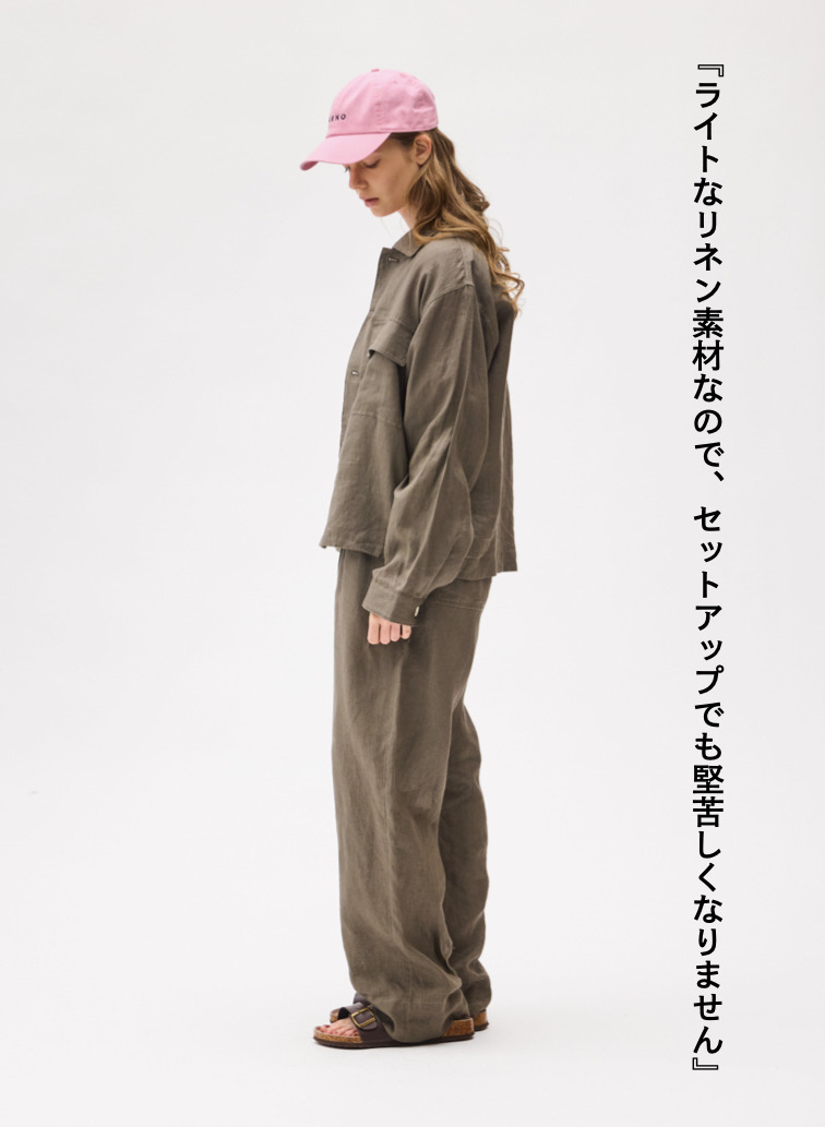 LENO リネンワークシャツ 詳細画像 Khaki 2