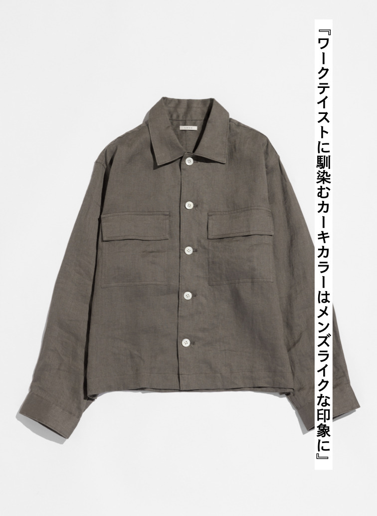 LENO リネンワークシャツ 詳細画像 Khaki 5