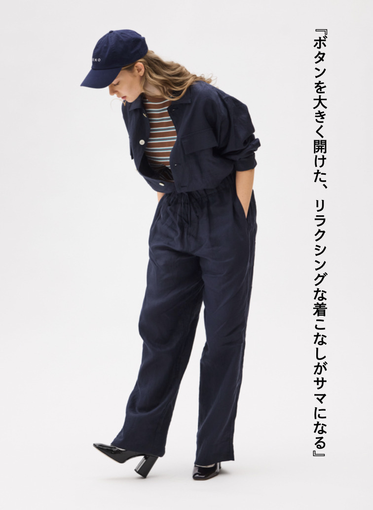 LENO リネンワークシャツ 詳細画像 Navy 2