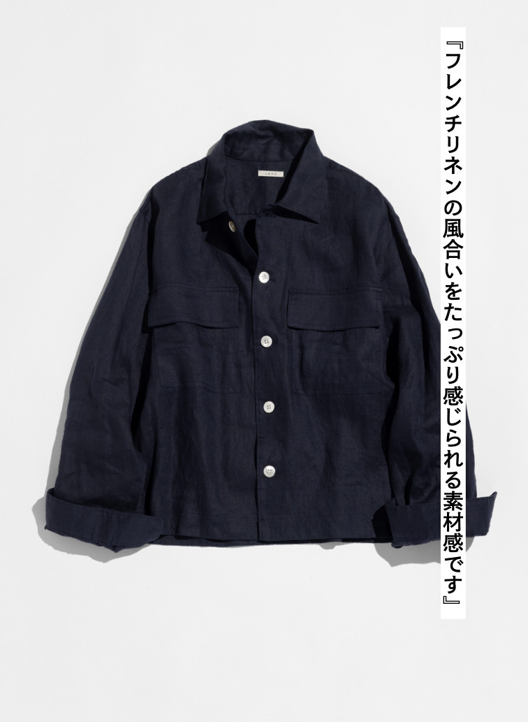 LENO リネンワークシャツ 詳細画像 Navy 5