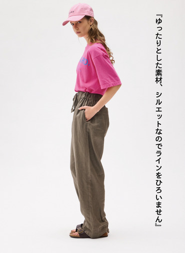 LENO リネンイージーパンツ 詳細画像 Khaki 2
