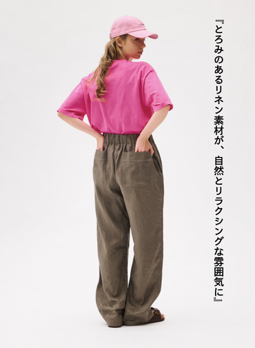 LENO リネンイージーパンツ 詳細画像 Khaki 3