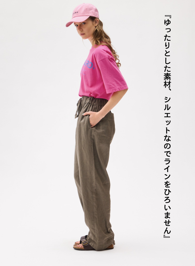 LENO リネンイージーパンツ 詳細画像 Khaki 2